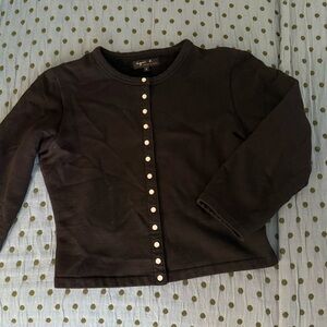 Agnes B. Black Cardigan with snap Buttons